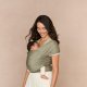 Ergobaby Aura Sustainable Knit Baby Carrier, Soft Olive Diamonds 1