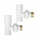 Radiator connection set INVENA CZ-31-K15-S, supply+shutoff valve, angled, white. 1