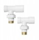 Radiator connection set INVENA CZ-31-K15-S, supply+shutoff valve, angled, white. 2