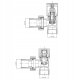 Radiator connection set INVENA CZ-31-K15-S, supply+shutoff valve, angled, white. 3