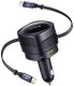Ładowarka samochodowa Baseus Enjoyment Max z kablami USB-C+Lightning i portami USB-A+USB-C 90W Czarny 1