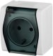 SOCKET HERMES2 WH/GREY IP44 1024-01 2