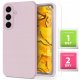 Etui Do Samsung Galaxy A35 5G (Jasnoróżowe, Matowe, Silikonowe)   Szkło 9H 1
