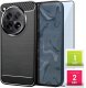Etui do OnePlus 12 (Czarne, Karbon, Pancerne, Plecki, Ochronne)   Szkło 9H 1