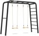 Siłownia Ogrodowa PlayBase MTL Double Swing 2x Huśtawki Drewniane + Drabinki 1