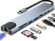 Hub adapter 8w1 przejściówka 2x usb-c thunderbolt 3 2xusb hdmi sd rj45 1
