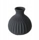 Wazon ceramiczny w prążki ESKO, czarny mat 1