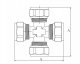 Diamond czwórnik PEX-AL-PEX, mosiądz 20x20x20x20 FTN-011.20X20X20X20.CZ-4 3