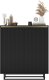 Meble Lindner Komoda RTV SELENE Glamour Czarny Mat Ryflowane fronty czarna rama 110,8 cm 2