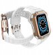 Pasek z etui ochronnym Protect Strap Band do Apple Watch 38 / 40 / 41 mm opaska obudowa pancerna - biały, różowe złoto 1