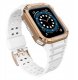 Pasek z etui ochronnym Protect Strap Band do Apple Watch 38 / 40 / 41 mm opaska obudowa pancerna - biały, różowe złoto 3