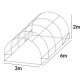Tunel foliowy szklarnia 3x6m szary stelaż 25 mm 18m2 2