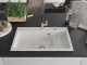 Granitinė virtuvinė plautuvė Mexen Omar su sifonu, White/Gold 1