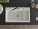 Granitinė virtuvinė plautuvė Mexen Omar su sifonu, White/Gold 3
