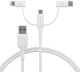 Kabel USB dbramante USB-A - USB-C + microUSB + Lightning 1 m Biały (CBX3A3WH7176) 2