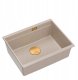 Zlewozmywak GraniteQ LOGAN 100 zlewozmywak pearl beige 56x45x21,5 cm 1-komorowy podwieszany z syfonem manualnym miedziany 1