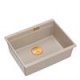 Zlewozmywak GraniteQ LOGAN 100 zlewozmywak pearl beige 56x45x21,5 cm 1-komorowy podwieszany z syfonem manualnym miedziany 3