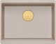 Zlewozmywak GraniteQ LOGAN 100 zlewozmywak pearl beige 56x45x21,5 cm 1-komorowy podwieszany z syfonem manualnym złoty 1