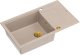 Zlewozmywak GraniteQ EVAN 136 XL GraniteQ zlewozmywak z syfonem Push To Open 1-komorowy z/o (860x500x210; kom. 420x490) pearl beige / elementy złote 1