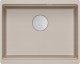 Zlewozmywak GraniteQ LOGAN 100 zlewozmywak pearl beige 56x45x21,5 cm 1-komorowy podwieszany z syfonem manualnym stal szlachetna 1