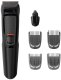 Philips MULTIGROOM Series 3000 MG3711/15, Black, Rectangle, Beard, Ear, Eyebrow, Nose, Stainless steel, Battery, 60 min 1
