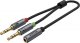 Kabel Unitek Jack 3.5mm - Jack 3.5mm x2 0.2m srebrny (Y-C957ABK) 1
