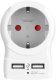 Skross 1.500282, Type C (Europlug), Type C (Europlug)+Type F, Type C (Europlug), Type E (FR), Type F, 100 - 250 V, 50 - 60 Hz, White 1