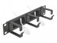 DeLOCK 10? Cable Management Brush Strip with 3 hooks 1U black, Brush panel, Black, Metal, Nylon, 1U, 25.4 cm (10"), 65 mm 2