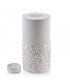 ŚWIECA LAMPION WALEC 120X240 DIAMENT BIAŁY PORCELANA 1