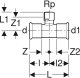 Tee fz 108-3/4''-108mm mf/mf t/varme 2