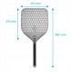 Czarna, perforowana łopata do pizzy z anodowanego aluminium z aluminiowym uchwytem, kwadratowa, 310x355x660 mm | TECHNICA, Pizza Line 1