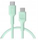 Cable Green Cell PowerFlex Fast Charging USB Type-C Male - USB Type-C Male 100W Mint Green 0.3m 5904326376229 1