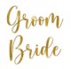 Guld stickers Bride Groom 1