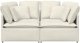 Sofa modułowa z poduszkami aksamitna kremowa 3