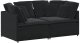 Sofa modułowa z poduszkami aksamitna czerń 1