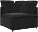 Sofa modułowa z poduszkami aksamitna czerń 2