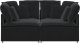 Sofa modułowa z poduszkami aksamitna czerń 3
