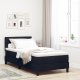 vidaXL Łóżko Box Spring z materacem Czarne 100x200 cm Tkanina 1