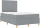 vidaXL Łóżko Box Spring z materacem jasnoszare małe podwójne tkanina 6