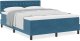 Łóżko z materacem vidaXL z box spring w ciemnym niebieskim 140x190 cm aksamit 3