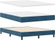 Łóżko z materacem vidaXL z box spring w ciemnym niebieskim 140x190 cm aksamit 4