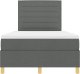 vidaXL Łóżko Kontynentalne z Materacem Ciemnoszary Małe Podwójne Tkaninowe 7