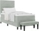 vidaXL vidaXL Łóżko Box Spring z Materacem & Ławką Jasnoszary 100x200 cm Aksamit 2