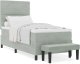 vidaXL vidaXL Łóżko Box Spring z Materacem & Ławką Jasnoszary 100x200 cm Aksamit 3