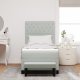 vidaXL vidaXL Łóżko Box Spring z Materacem & Ławką Jasnoszary 100x200 cm Aksamit 4