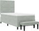vidaXL vidaXL Łóżko Box Spring z Materacem & Ławką Jasnoszary 100x200 cm Aksamit 7