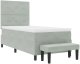 vidaXL Łóżko z materacem i ławką Jasnoszare 100x200 cm Welur 7