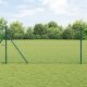 vidaXL Ogrodzenie z siatki z 7 słupkami 1.4x10 m Galwanizowana Stal Zielona 1
