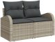 vidaXL Zestaw 6-elementowy sofa ogrodowa z jasnoszarymi poduszkami z poli rattan 4