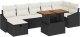 vidaXL 8-częściowy zestaw kanap ogrodowych z poduszkami w czarnym polirattanie 2